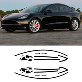 إزالة طبقة الفينيل السوداء من Chrome لعام 2017-2023 Tesla Model 3 - أسود غير لامع
